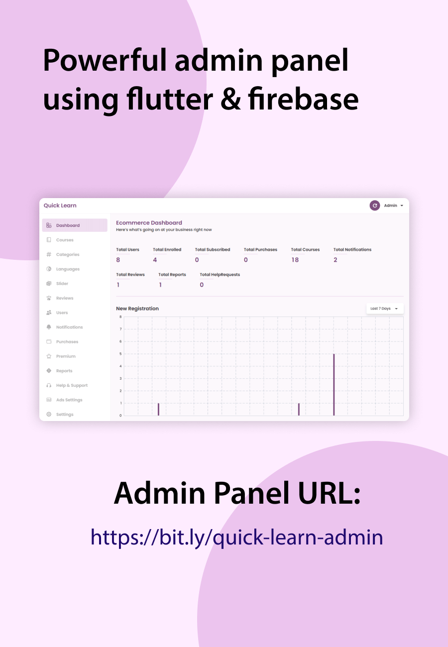 Quick Learn - Online Course Learning Flutter Mobile App | LMS App Flutter with Firebase Backend