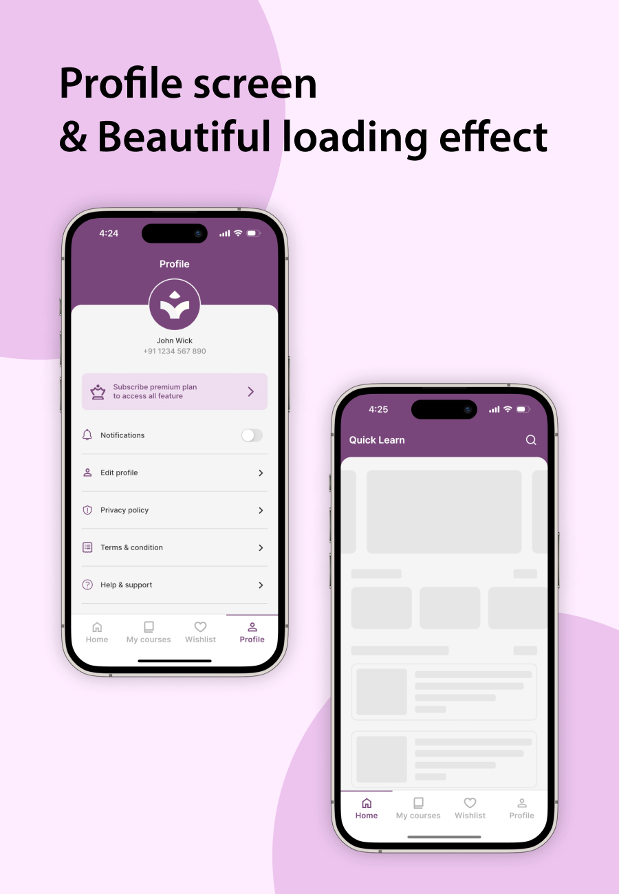 Quick Learn - Online Course Learning Flutter Mobile App | LMS App Flutter with Firebase Backend