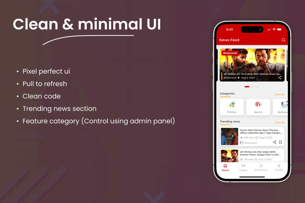 News Feed - Flutter News App for Android & iOS with Laravel Admin Panel - 9