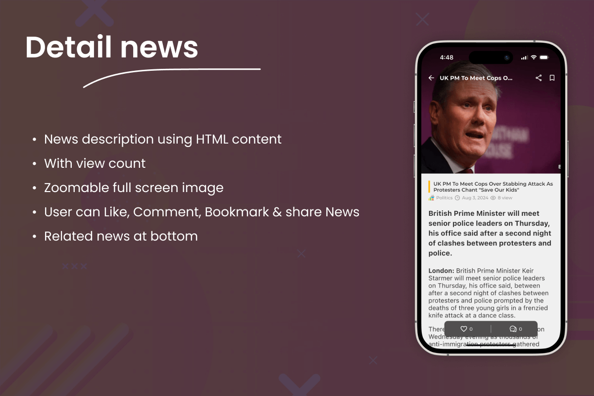 News Feed - Flutter News App for Android & iOS with Laravel Admin Panel - 12